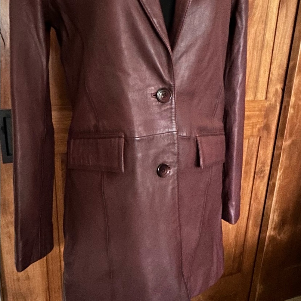 Women's Brown Leather Coat-Sundance